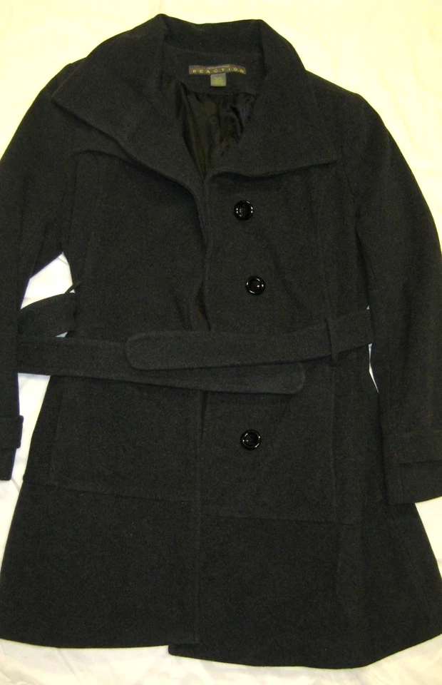 MEN'S PRE OWNED KENNETH COLE REACTION XL WOOL PEA COAT - Image 1 of 4