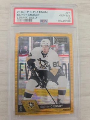 Sidney Crosby 2016 OPC Platinum Seismic Gold #5/50 PSA 10 Pop 8 - Image 1 of 2