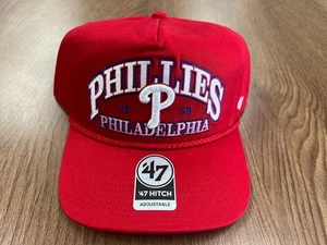 PHILADELPHIA PHILLIES 47 BRENTWOOD RED HITCH SNAPBACK HAT A FRAME ROPE CAP $40 - Picture 1 of 4