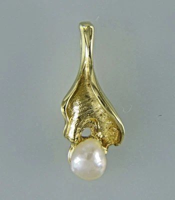 Anhänger Perle Gold 585, Kettenanhänger Perle Gold 585, Perlanhänger Gold 585 - Bild 1 von 2