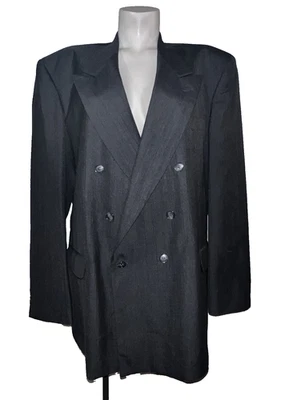 Traje Chaqueta Barrington Para Hombres 46L Gris Oscuro Texturizado Lana Worsted Poli DB Blazer Foto 1 de 4