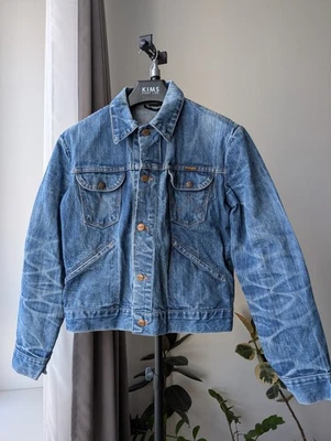 Chaqueta de mezclilla Wrangler vintage desteñida desteñida para hombre S Wmns M Foto 1 de 4