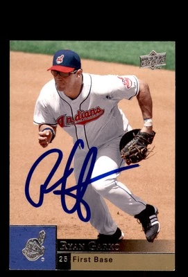 Signed Baseball Card Auto Ryan Garko 2009 Upper Deck #109 Cleveland Indians - Image 1 of 2