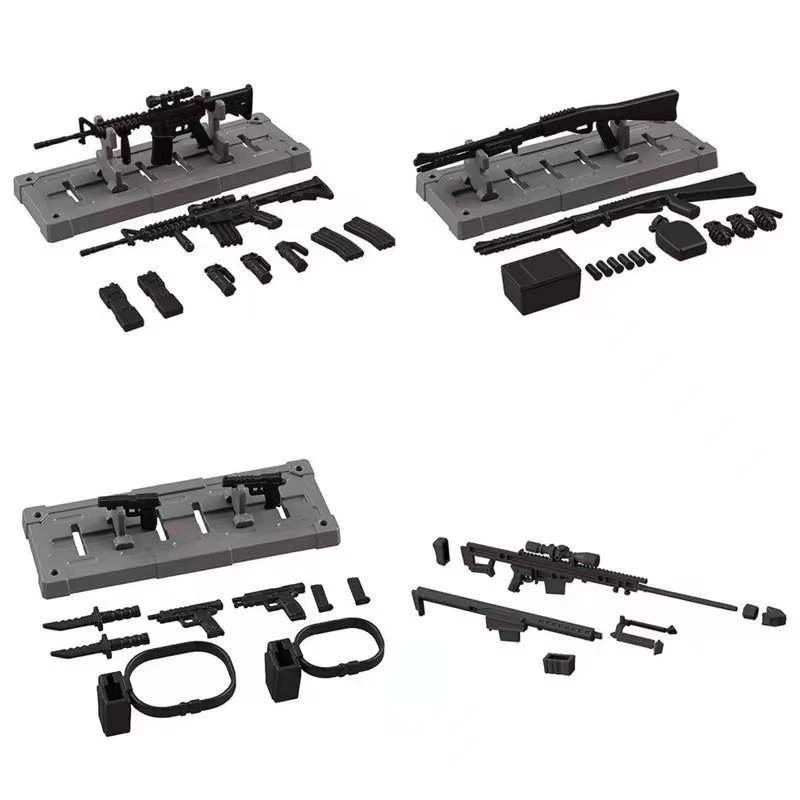 Modelo de arma de rifle de pistola 4 piezas 1/12 para figura de acción masculina de 6"" arma mini soldado Foto 1 de 1