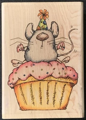 Whipper Snapper Cupcake Mouse Rubber Stamp - Image 1 of 4