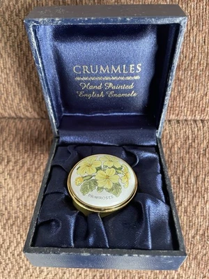 Crummles  Pill Box Hand Painted Enamel Primrose Design  - Image 1 of 4