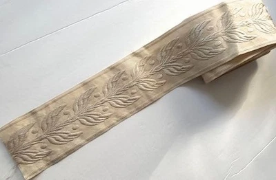 DE COLECCIÓN 1910 ANTIGUO BORDADO ART NOUVEAU SATINADO PUNTADA RIBETE PARA COSER Foto 1 de 4