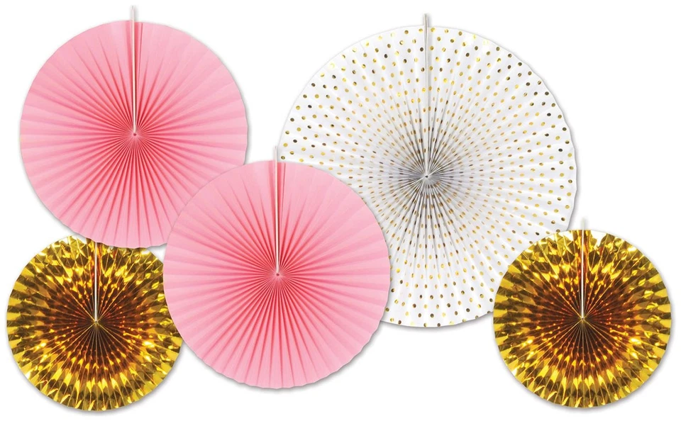Assorted Paper & Foil Decorative Fans of Size Asstd for Birthday - Beistle - Image 1 of 1