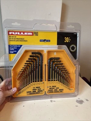 BRAND NEW Fuller Pro Hex Key Set Inches & Metric Case Included 30 Pieces Steel - Image 1 of 4
