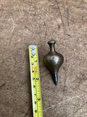 Vintage Edward Preston Brass Plumb Bob 2 1/2” Marked 10 - Image 1 of 4