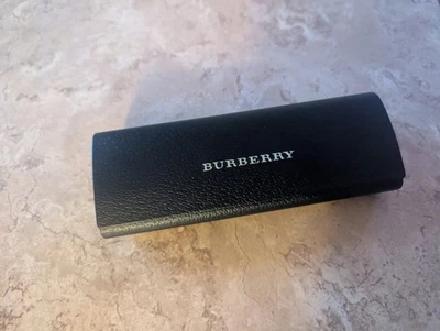 Burberry Black Leather Velvet Beige Felt Eyeglasses Case Holder Magnet Close - Image 1 of 4