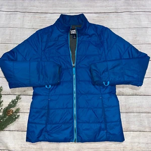 lands end blue winter jacket kids 14 L p1 - Picture 1 of 4