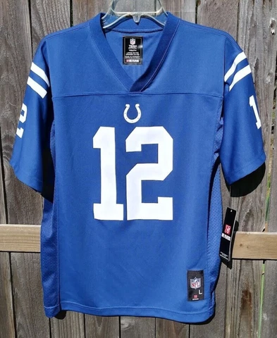 NEW Andrew Luck Football Jersey 12 Youth Large 14/16 NFL Team Apparel Players Cover