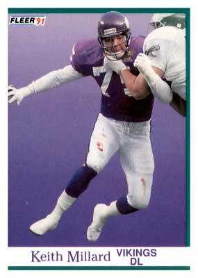 1991 Fleer #287 Keith Millard Vikings  Football - Image 1 of 2