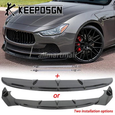 Kit de carrocería de varilla de puntal divisor de labios parachoques delantero para Maserati Ghibli GT S Q4 Foto 1 de 4