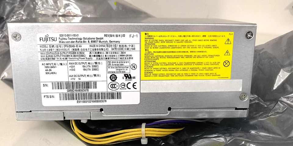 FUJITSU NETZTEILE S26113-E611-V50-01 250WATT DPS-250AB-62 AA ESPRIMO E710 - Bild 1 von 1
