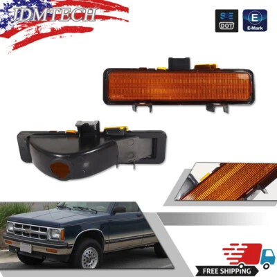 83-94 CHEVY S10 BLAZER GMC S15 JIMMY PARACHOQUES DELANTERO LUZ DE ESTACIONAMIENTO LENTES ÁMBAR Foto 1 de 4