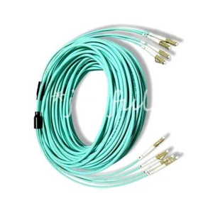 30m LC-LC MM 4 Strand Armored 10G OM3 Fiber Cable Fiber Optic Jumper Patch Cord - Afbeelding 1 van 1