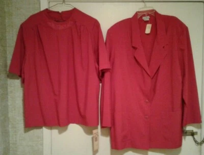 Vintage NWT Koret Red Womens Blazer and Matching Blouse Size L/XL - Image 1 of 4