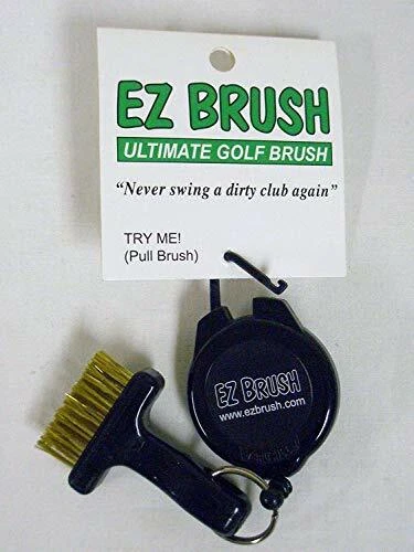EZ Brush Ultimate Golf Brush Black Clip On Club Cleaning Tool NEW 2Pack