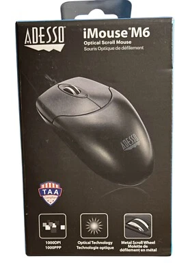 Adesso iMouse M60 Antimicrobial Wireless Mouse, 2.4 GHz Frequency/30 ft - New - Image 1 of 4