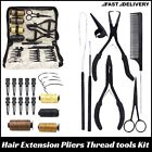 Kit d'outils d'extension de cheveux enlèvement et de montage pince boucles raccord de traction ensemble ouvreur