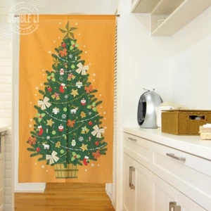 JAPANESE Noren Door Curtain Doorway Divider Tapestry Blind Decor  Christmas Tree - Picture 1 of 5