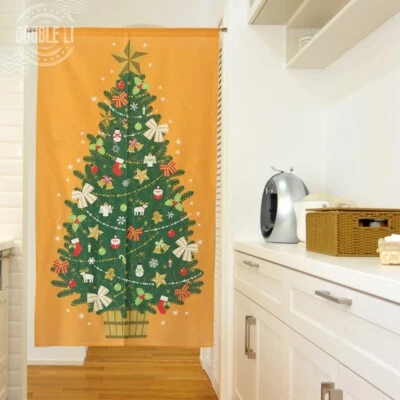 JAPANESE Noren Door Curtain Doorway Divider Tapestry Blind Decor  Christmas Tree - Image 1 of 4
