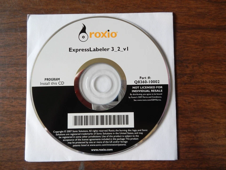 ** NEW ** 2007 Roxio Express Labeler 3.2 V-1 CD + REQUIRED INSTALLATION KEY CODE - Image 1 of 1