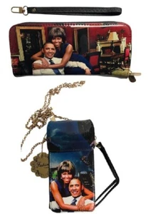 Juego de billetera y estuche para teléfono celular (coleccionistas) del presidente Obama y la primera dama Michelle - Imagen 1 de 6