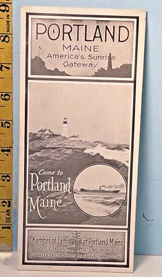 1920's Portland Maine Casco Bay Travel COC MAP - Image 1 of 2