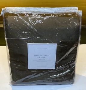 Restoration Hardware Thai Silk Solid Drape French Pleat 70 x 84 Chocolate $1,895 - Picture 1 of 10