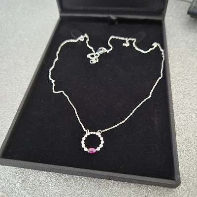 Collar de granate y circón Ember en platino sobre plata de ley de 20" Foto 1 de 4