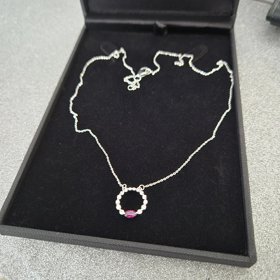 Collar de granate y circón Ember en platino sobre plata de ley de 20" Foto 1 de 1