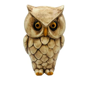 Vintage Hand Painted Brown Ceramic Owl Figurine Retro Style Home Decor MCM 6” - Picture 1 of 7
