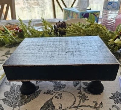 Elevador decorativo de madera negro para tu cocina o baño 7,9 x 5,8 x 3 pulgadas Foto 1 de 4