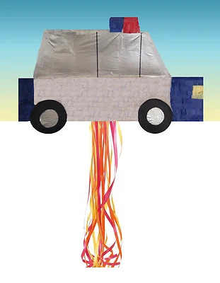 POLICE CAR PARTY PINATA CARRO DE POLICIA PULL STRING OR HIT WITH OPTION OF STICK - Image 1 of 4