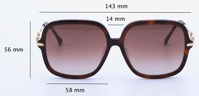 Nuevo Auténtico Marco de Gafas de Sol Gucci XL GG0884SA 001--Mujeres 58-14-145 Foto 1 de 4
