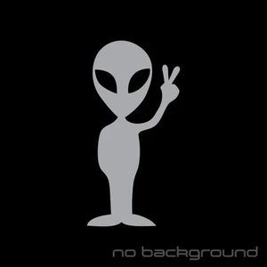 Alien Sticker Vinyl Decal - UFO Space Peace Sci Fi Funny Car Window Bumper Decor - Picture 1 of 17