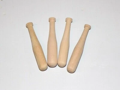 小型棒球棒 4 件套装 2 英寸 x 5/16 英寸原木剪贴簿 — 第 1/3 张图片