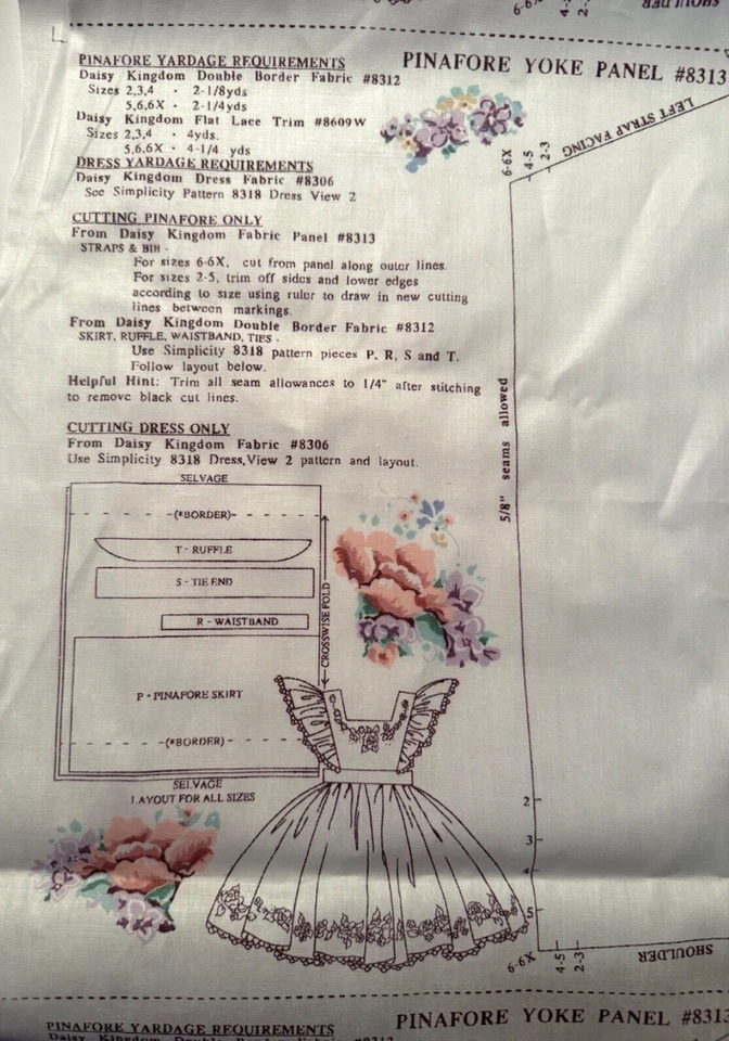 Panel yugo delantal Daisy Kingdom 8313 para usar con patrón de simplicidad 8318 Foto 1 de 1