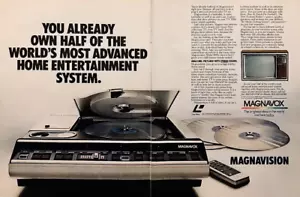 LETTORE DISCHI LASER MAGNAVISION—ANNUNCIO STAMPA RIVISTA 2 PAGINE VINTAGE 1981 MAGNAVOX - Foto 1 di 1