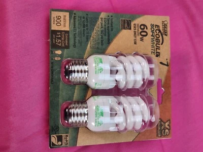 CFL Light Bulbs Feit ECOBULB 60 Watt EQV Soft White Extra Small 2 Pack - Image 1 of 4