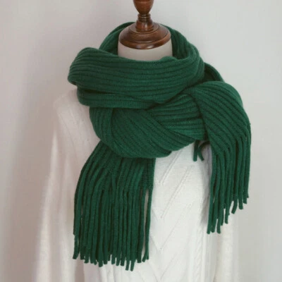 Bufanda larga tejida con borla para mujer invierno bufandas cálidas chales suaves envolturas regalos ∂ Foto 1 de 4