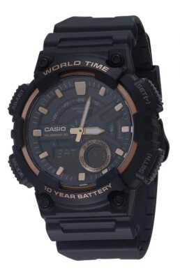 Reloj Casio Hombre Cuarzo Indicador Fecha Banda Resina Azul Marino 42mm AEQ110W-2A3V Foto 1 de 4