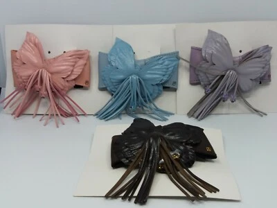 Auténtico pasador de peinado ALEXANDRE DE PARIS adornado con cuero mariposa Foto 1 de 2