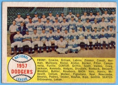 1958 Topps #71 Los Angeles Dodgers BUENO + MANCHA Sandy Koufax Campanella A7178 Foto 1 de 2
