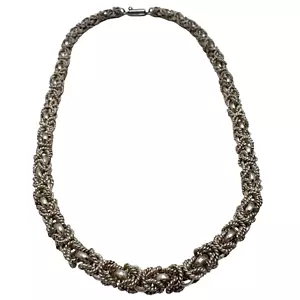 Vintage mexikanische 925 Sterlingsilber byzantinische Gliederkette Halskette 18" - Bild 1 von 6