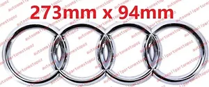 Audi 273mm Front Chrome Badge RING RINGS Emblem - Picture 1 of 2
