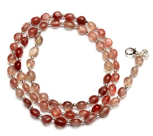 Natural Andesine Labradorite 7x5mm Approx. Size Oval Nugget Beads Necklace 22" - Picture 1 of 5